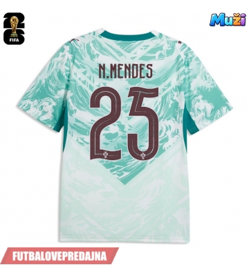 Lacne Muži Futbalové dres Portugalsko Nuno Mendes #25 MS 2026 Krátky Rukáv - Preč